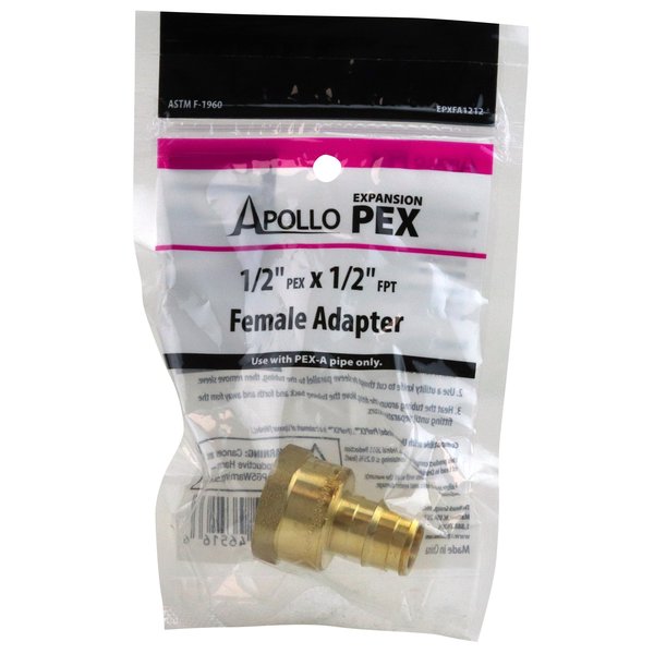 Apollo Expansion Pex 1/2 in. Brass PEX-A Barb x 1/2 in. FNPT Female Adapter EPXFA1212